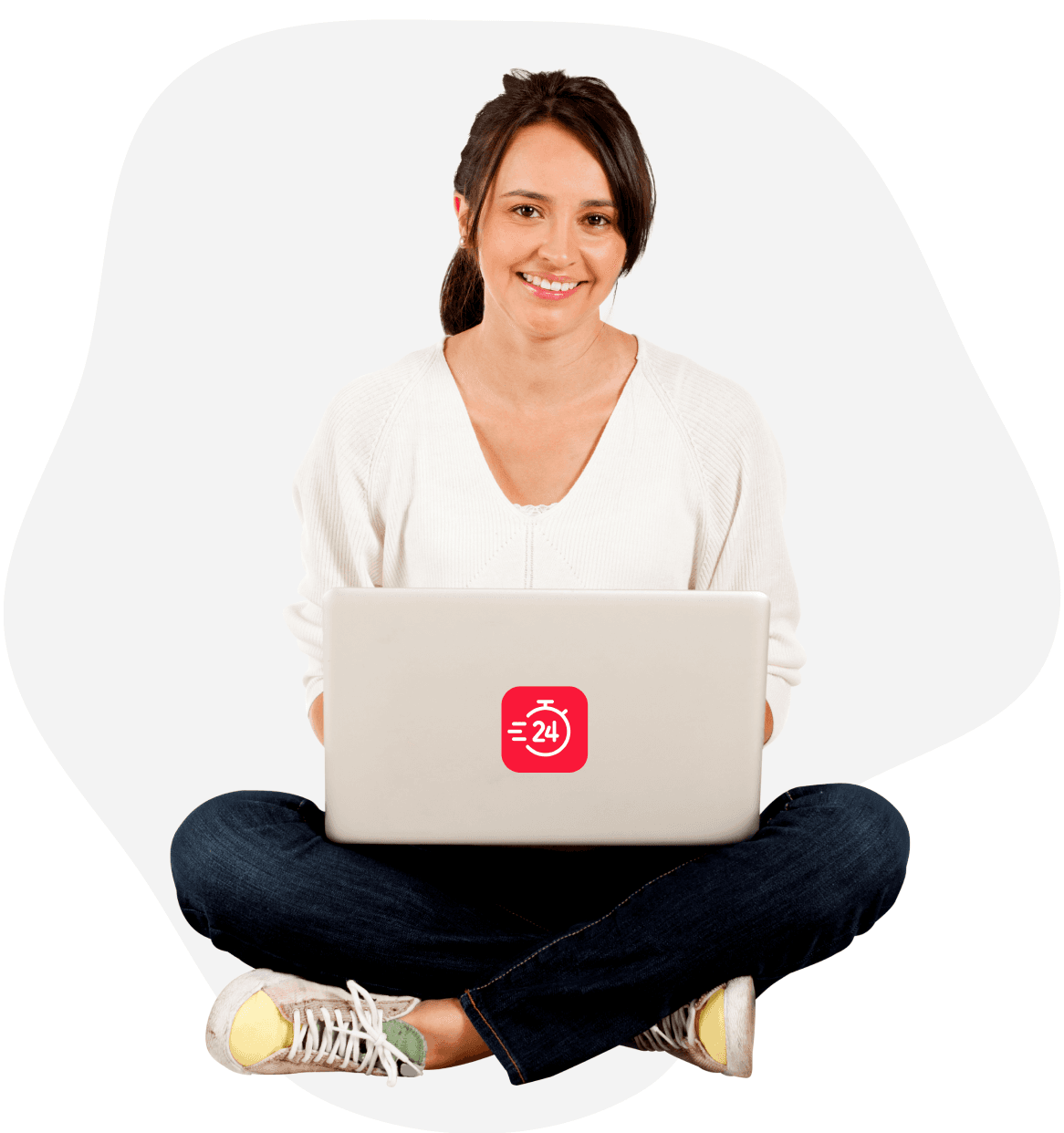 Girl sitting with laptop