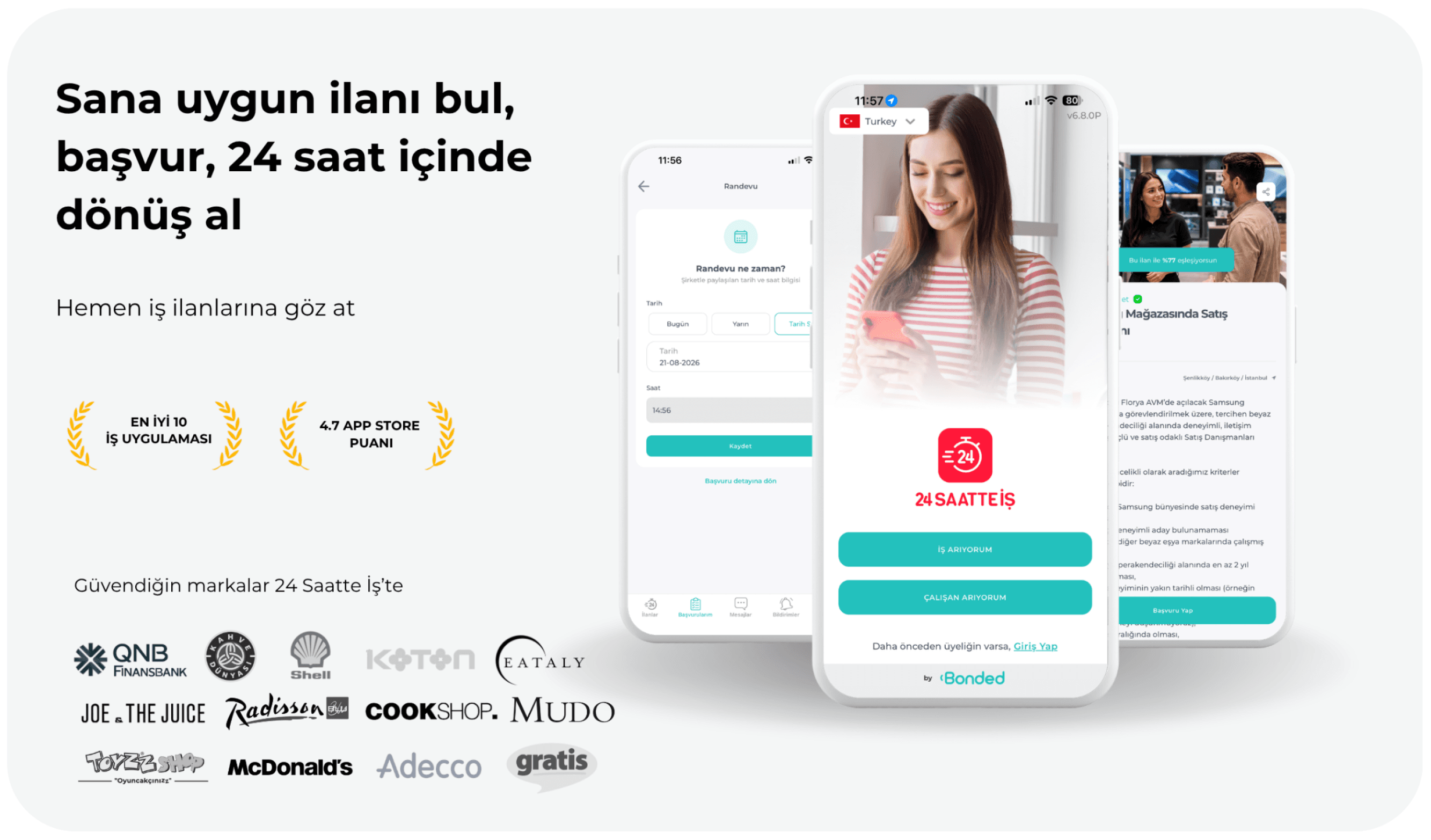 24 Saatte İş iş arayan uygulaması
